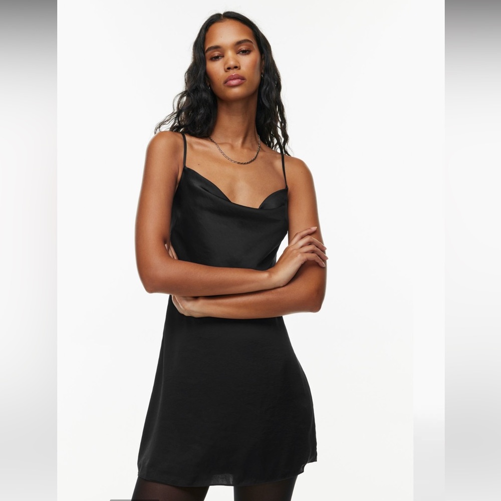 Artizia Sunday Best Spencer Mini Dress Small Black Satin NWT